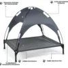 Hundebett mit Baldachin Hundeliege Garten Haustierbett und Zelt 105 x 87 x 89 cm Grau