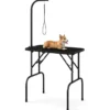 Hundepflegetisch klappbar Haustierpflegetisch höhenverstellbar Trimmtisch mit Schlingen Schwarz 80,5 x 46 x 76,5 cm