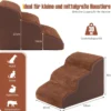 Hundestufen 3-Stufige Hunderampe aus Schaumstoff 58 x 42 x 40 cm Kaffee