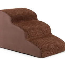 Hundestufen 3-Stufige Hunderampe aus Schaumstoff 58 x 42 x 40 cm Kaffee
