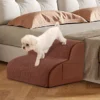 Hundetreppe 2 Stufen Rutschfeste Hundestufe aus Schaumstoff 20kg Belastbar Braun