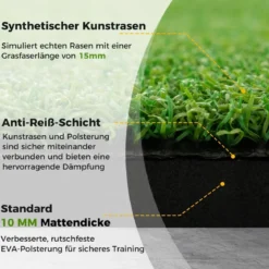 3-in-1-Abschlagmatte für Golf mit Kunstrasen 2 Golf-Tees 2 Ausrichtungsstäben & 6 vorgebohrten Abschlaglöchern 152 x 117 cm