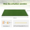 3-in-1-Abschlagmatte für Golf mit Kunstrasen 2 Golf-Tees 2 Ausrichtungsstäben & 6 vorgebohrten Abschlaglöchern 152 x 92 cm 27 mm