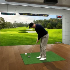 3-in-1-Abschlagmatte für Golf mit Kunstrasen 2 Golf-Tees 2 Ausrichtungsstäben & 6 vorgebohrten Abschlaglöchern 152 x 92 cm 27 mm