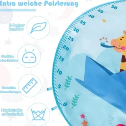 4 in 1 Aktivitätsmatte Baby-Spielmatte Musikalisches Klavier mit Lichtern 86 x 86 x 47 cm Blau