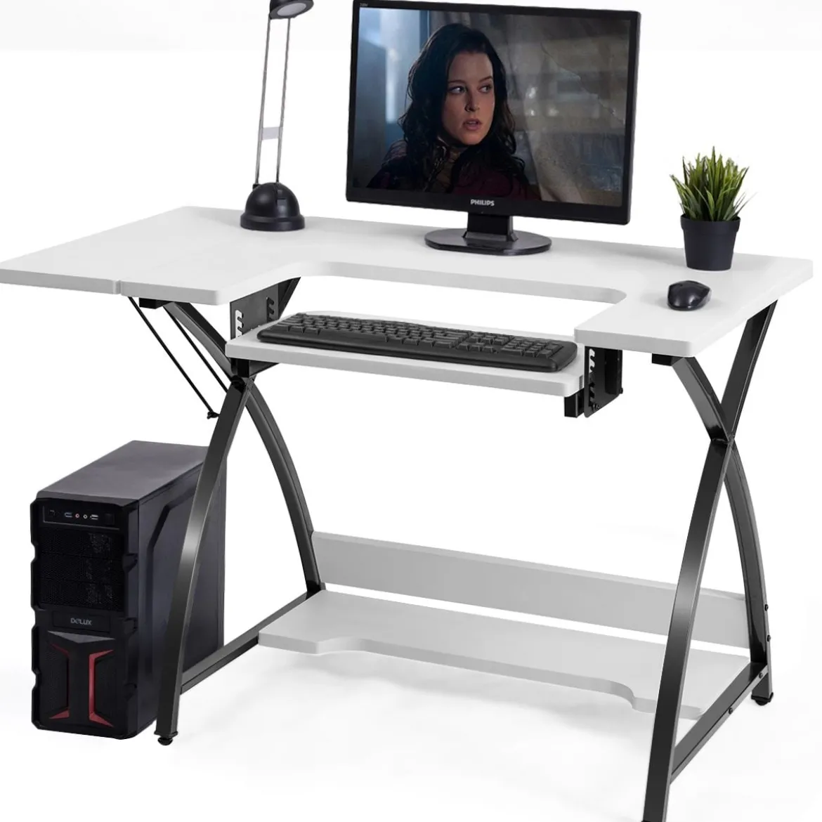 2 in 1 Arbeitstisch und Nähtisch Mehrzwecktisch Computertisch Schreibtisch Nähmaschinenplattform 116,5 x 59,5 x 76 cm