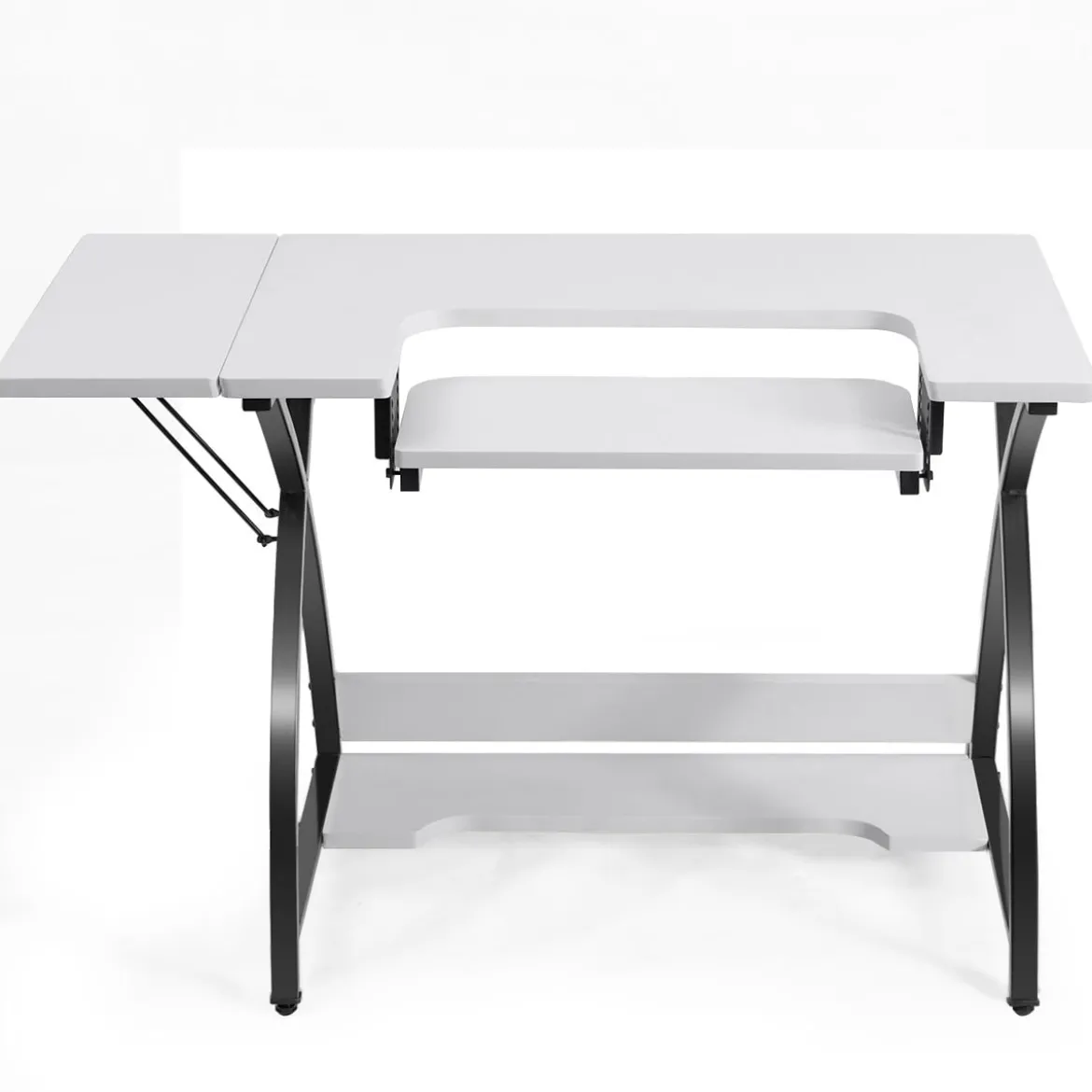 2 in 1 Arbeitstisch und Nähtisch Mehrzwecktisch Computertisch Schreibtisch Nähmaschinenplattform 116,5 x 59,5 x 76 cm