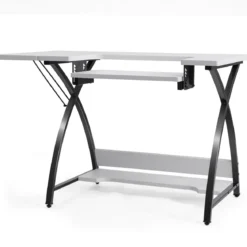 2 in 1 Arbeitstisch und Nähtisch Mehrzwecktisch Computertisch Schreibtisch Nähmaschinenplattform 116,5 x 59,5 x 76 cm