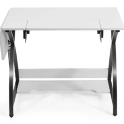 2 in 1 Arbeitstisch und Nähtisch Mehrzwecktisch Computertisch Schreibtisch Nähmaschinenplattform 116,5 x 59,5 x 76 cm