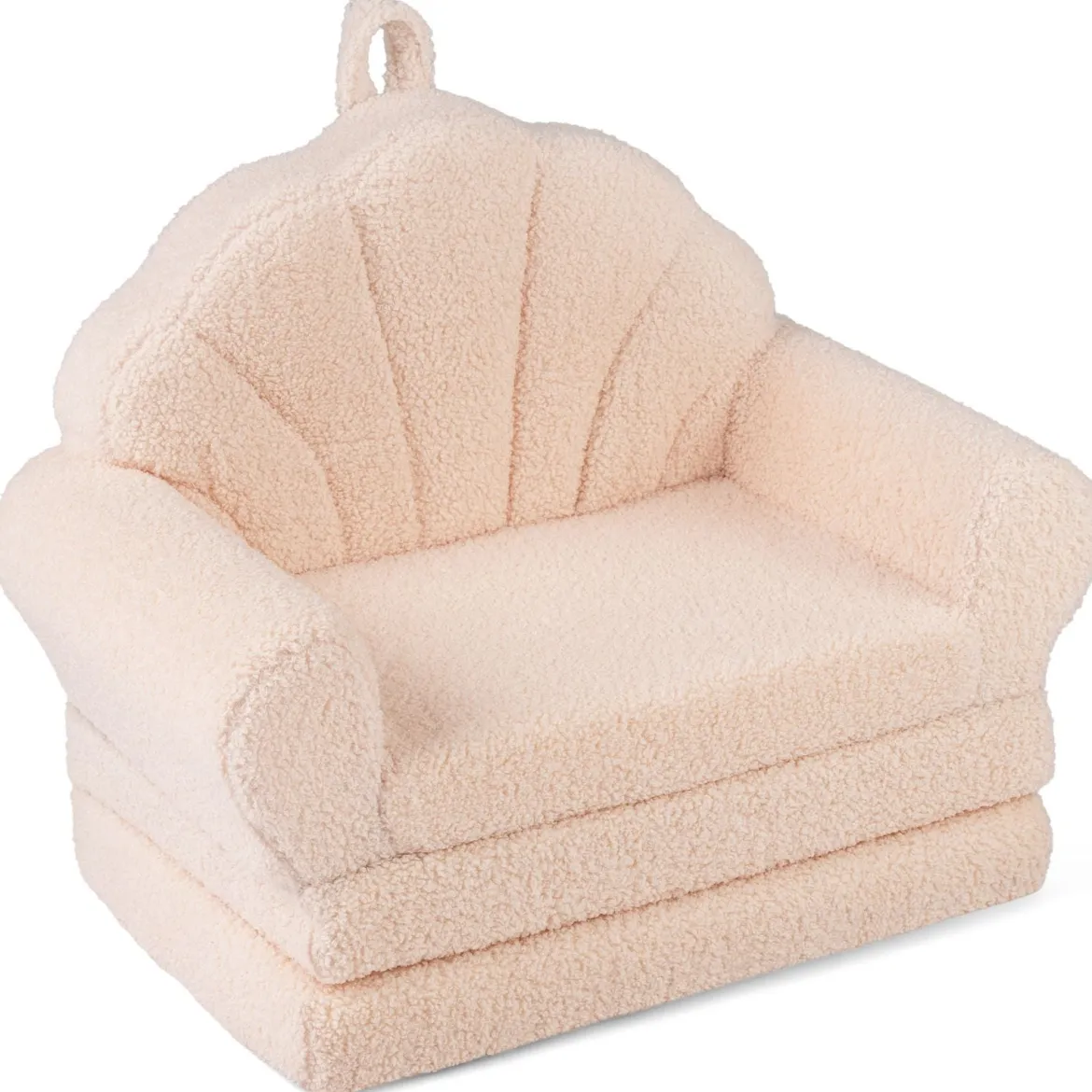 2 in 1 ausklappbares Kindersofa Kindersessel mit Schlaffunktion Kindercouch für Jungen Beige