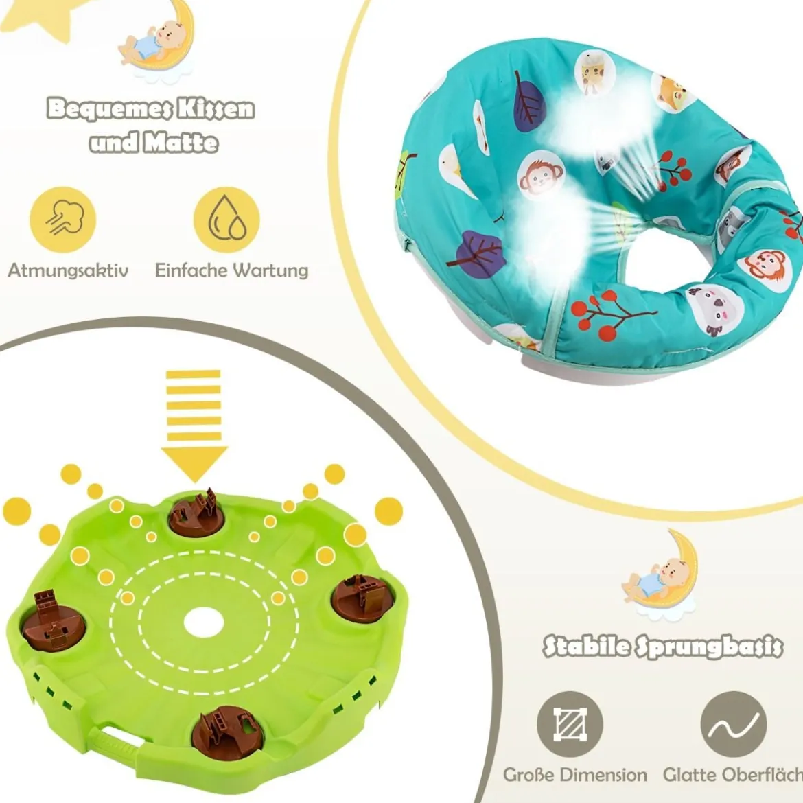 3-in-1 Baby Aktivitätszentrum mit Aktivitätstisch & Spielmatte ideal für 0-24 Monate Grün