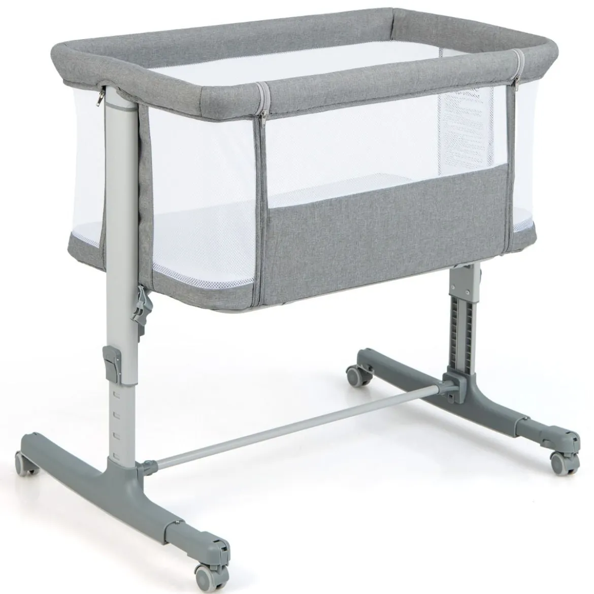 3 in 1 Babybett & Babywiege & Kinderbett mit Matratze Beistellbett mit Tragetasche Stubenwagen