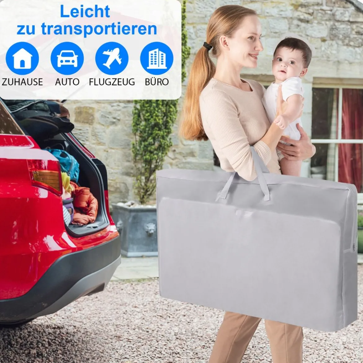 3 in 1 Babybett & Babywiege & Kinderbett mit Matratze Beistellbett mit Tragetasche Stubenwagen
