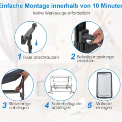 3 in 1 Babybett & Babywiege & Kinderbett mit Matratze Beistellbett mit Tragetasche Stubenwagen