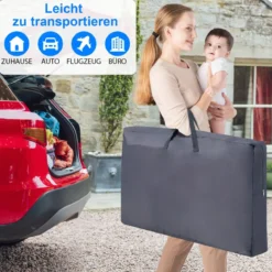 3 in 1 Babybett & Babywiege & Kinderbett mit Matratze Beistellbett mit Tragetasche Stubenwagen