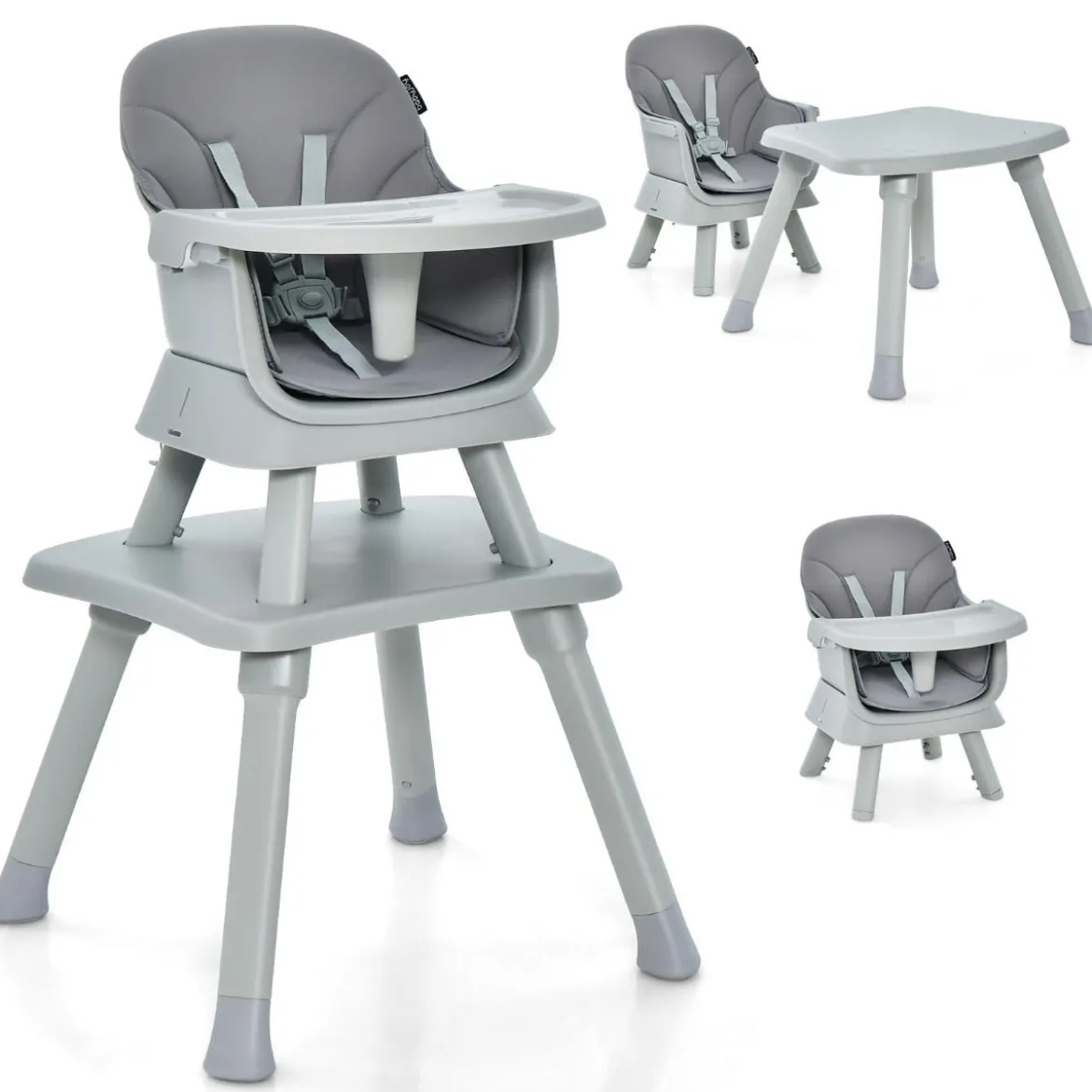 6-in-1 Babyhochstuhl Hochstuhl & Essstuhl & Lerntisch Babystuhl Kombihochstuhl