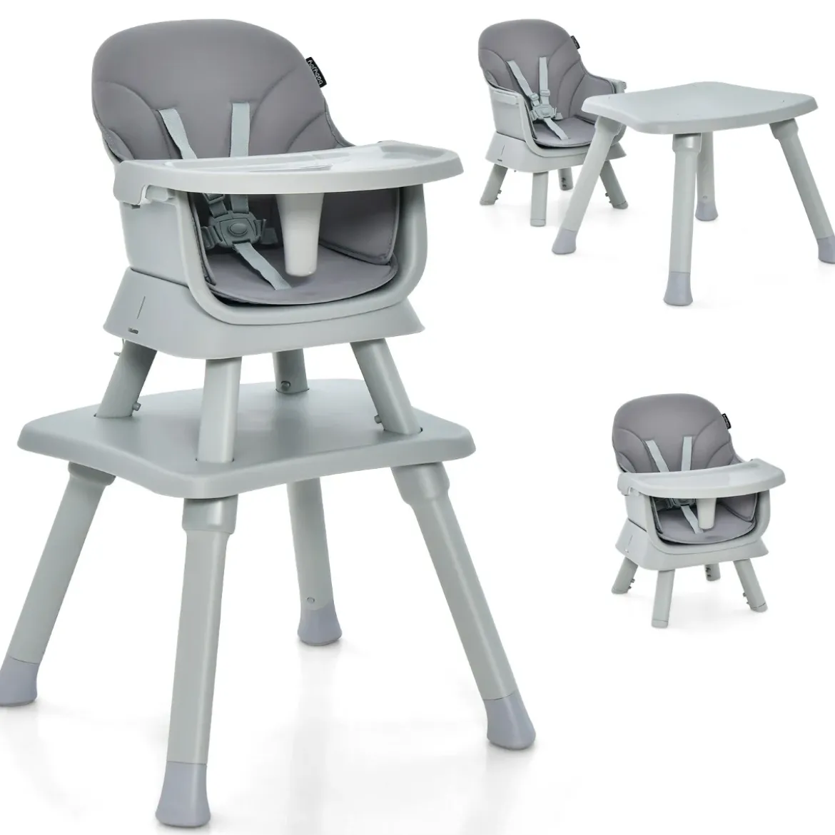 6-in-1 Babyhochstuhl Hochstuhl & Essstuhl & Lerntisch Babystuhl Kombihochstuhl