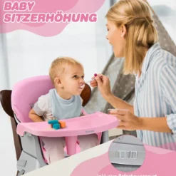 6-in-1 Babyhochstuhl Hochstuhl & Essstuhl & Lerntisch Babystuhl Kombihochstuhl