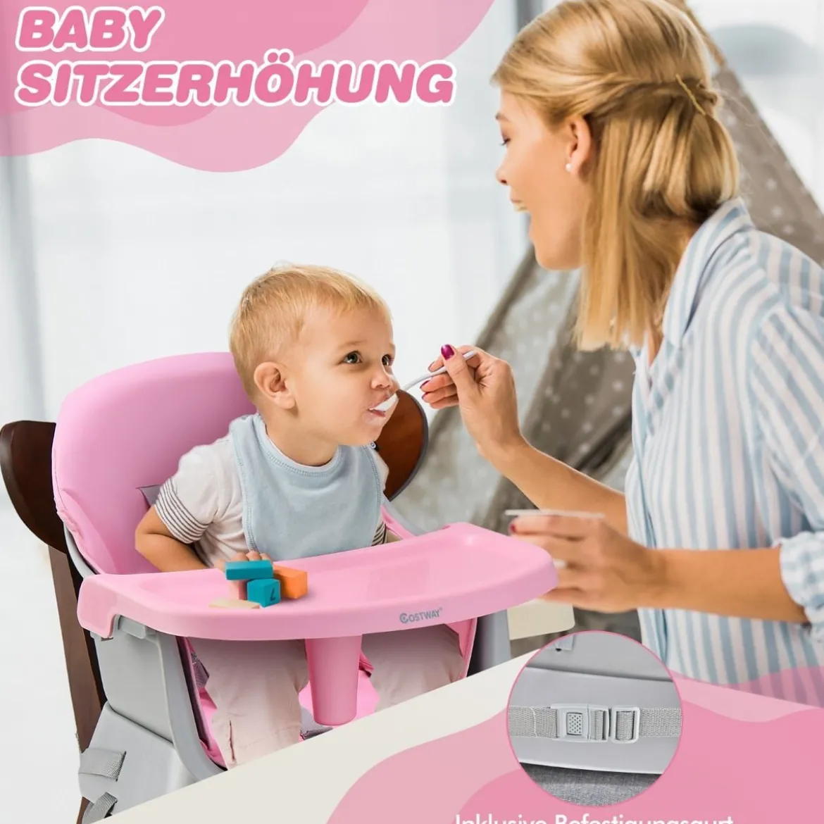6-in-1 Babyhochstuhl Hochstuhl & Essstuhl & Lerntisch Babystuhl Kombihochstuhl