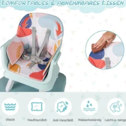 6-in-1 Babyhochstuhl Hochstuhl & Essstuhl & Lerntisch Babystuhl Kombihochstuhl