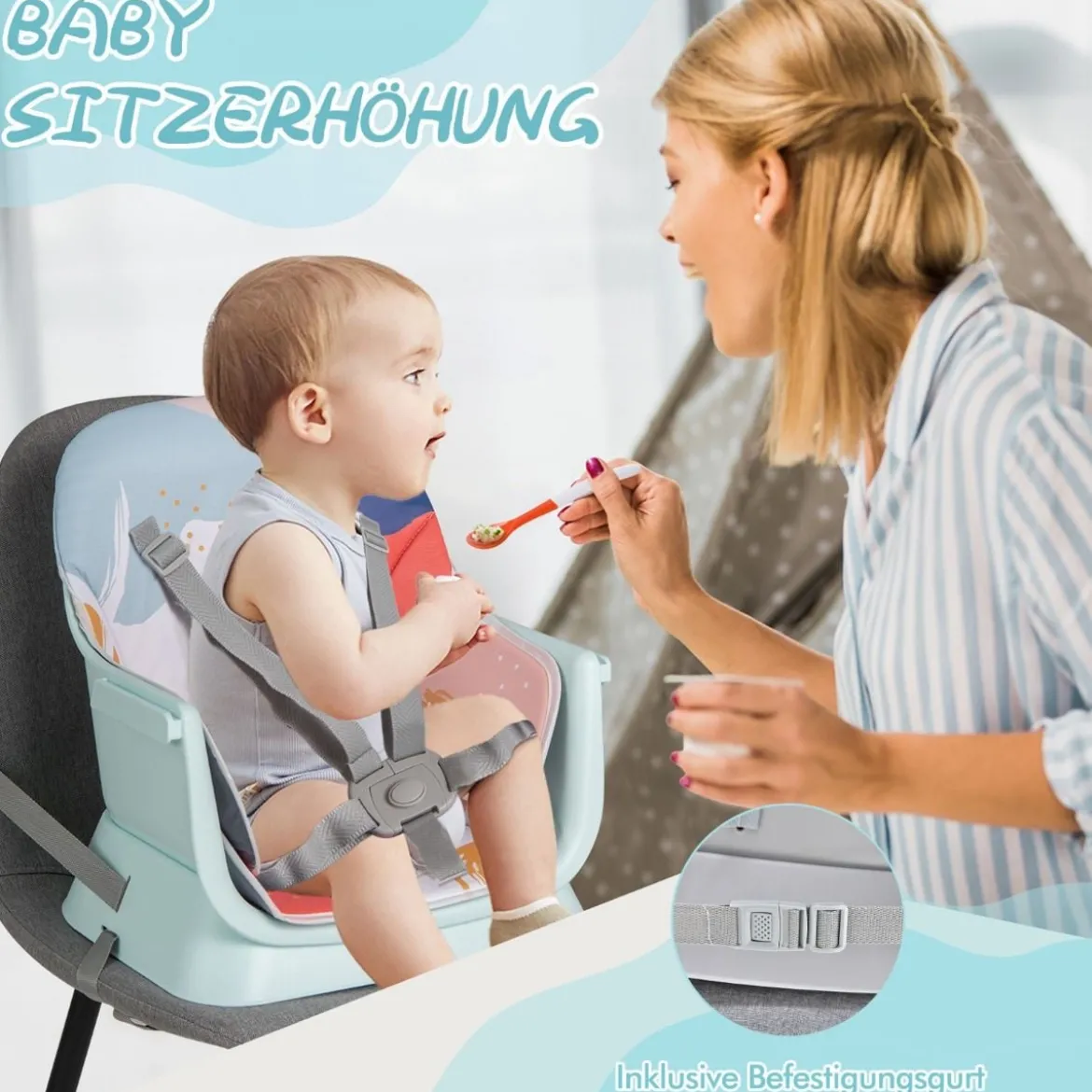 6-in-1 Babyhochstuhl Hochstuhl & Essstuhl & Lerntisch Babystuhl Kombihochstuhl