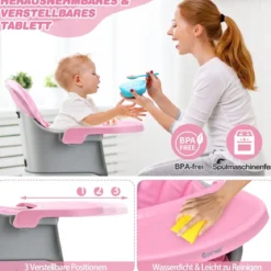 6-in-1 Babyhochstuhl Hochstuhl & Essstuhl & Lerntisch Babystuhl Kombihochstuhl