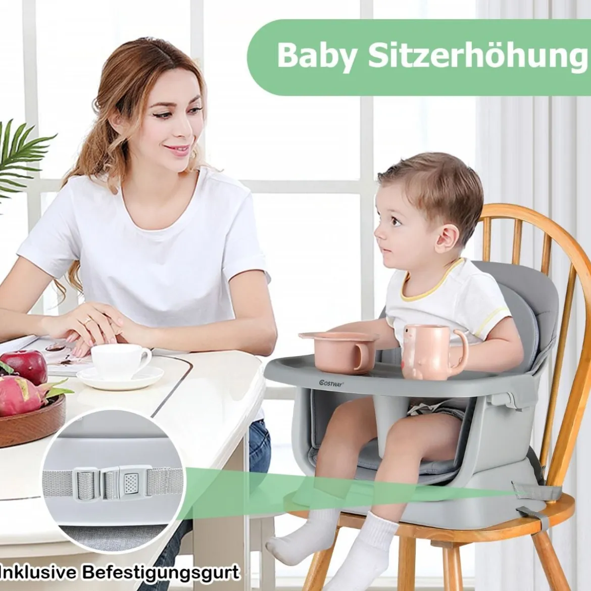 6-in-1 Babyhochstuhl Hochstuhl & Essstuhl & Lerntisch Babystuhl Kombihochstuhl