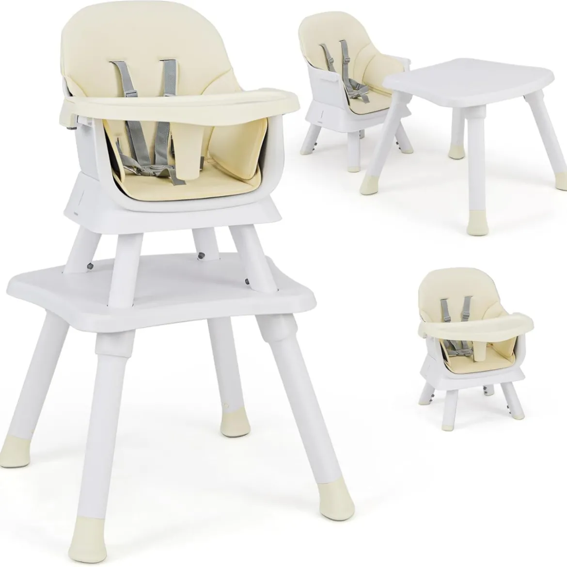 6-in-1 Babyhochstuhl Hochstuhl & Essstuhl & Lerntisch Babystuhl Kombihochstuhl