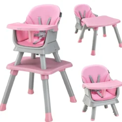 6-in-1 Babyhochstuhl Hochstuhl & Essstuhl & Lerntisch Babystuhl Kombihochstuhl