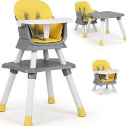 6-in-1 Babyhochstuhl Hochstuhl & Essstuhl & Lerntisch Babystuhl Kombihochstuhl