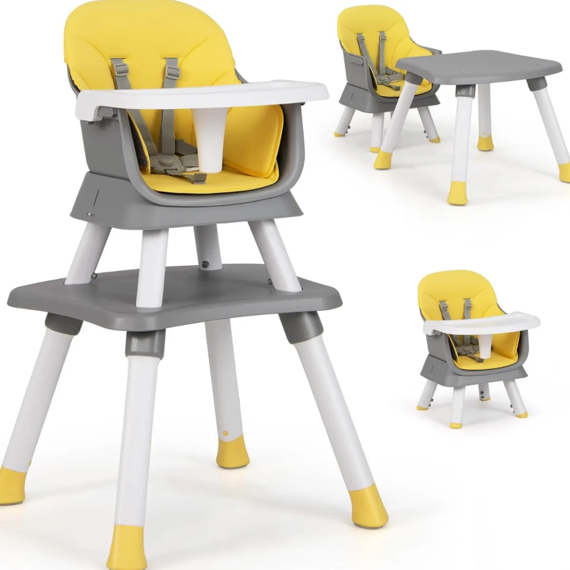 6-in-1 Babyhochstuhl Hochstuhl & Essstuhl & Lerntisch Babystuhl Kombihochstuhl