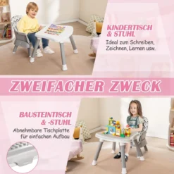 6-in-1 Babyhochstuhl Hochstuhl & Essstuhl & Lerntisch Babystuhl Kombihochstuhl