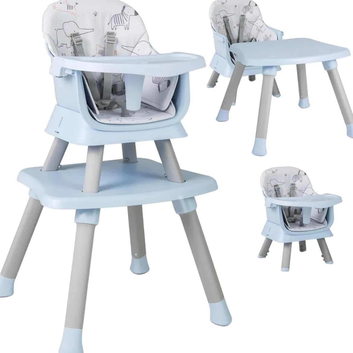 6-in-1 Babyhochstuhl Hochstuhl & Essstuhl & Lerntisch Babystuhl Kombihochstuhl