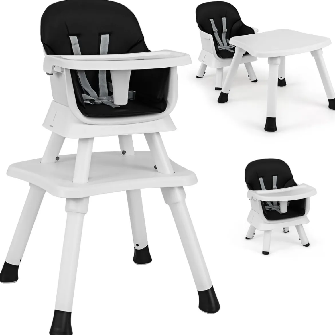 6-in-1 Babyhochstuhl Hochstuhl & Essstuhl & Lerntisch Babystuhl Kombihochstuhl