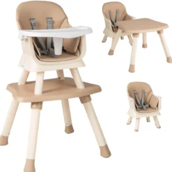 6-in-1 Babyhochstuhl Hochstuhl & Essstuhl & Lerntisch Babystuhl Kombihochstuhl