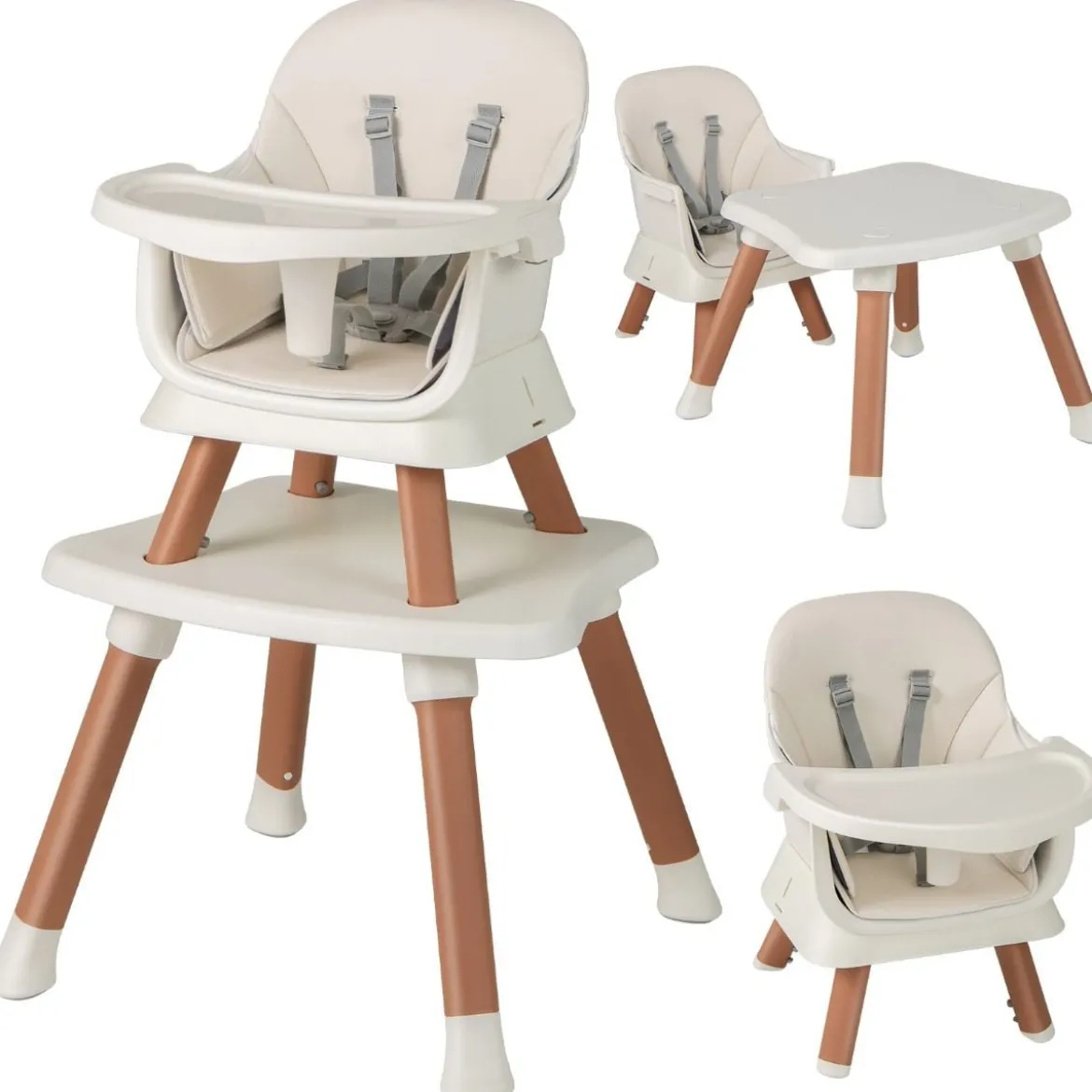 6-in-1 Babyhochstuhl Hochstuhl & Essstuhl & Lerntisch Babystuhl Kombihochstuhl