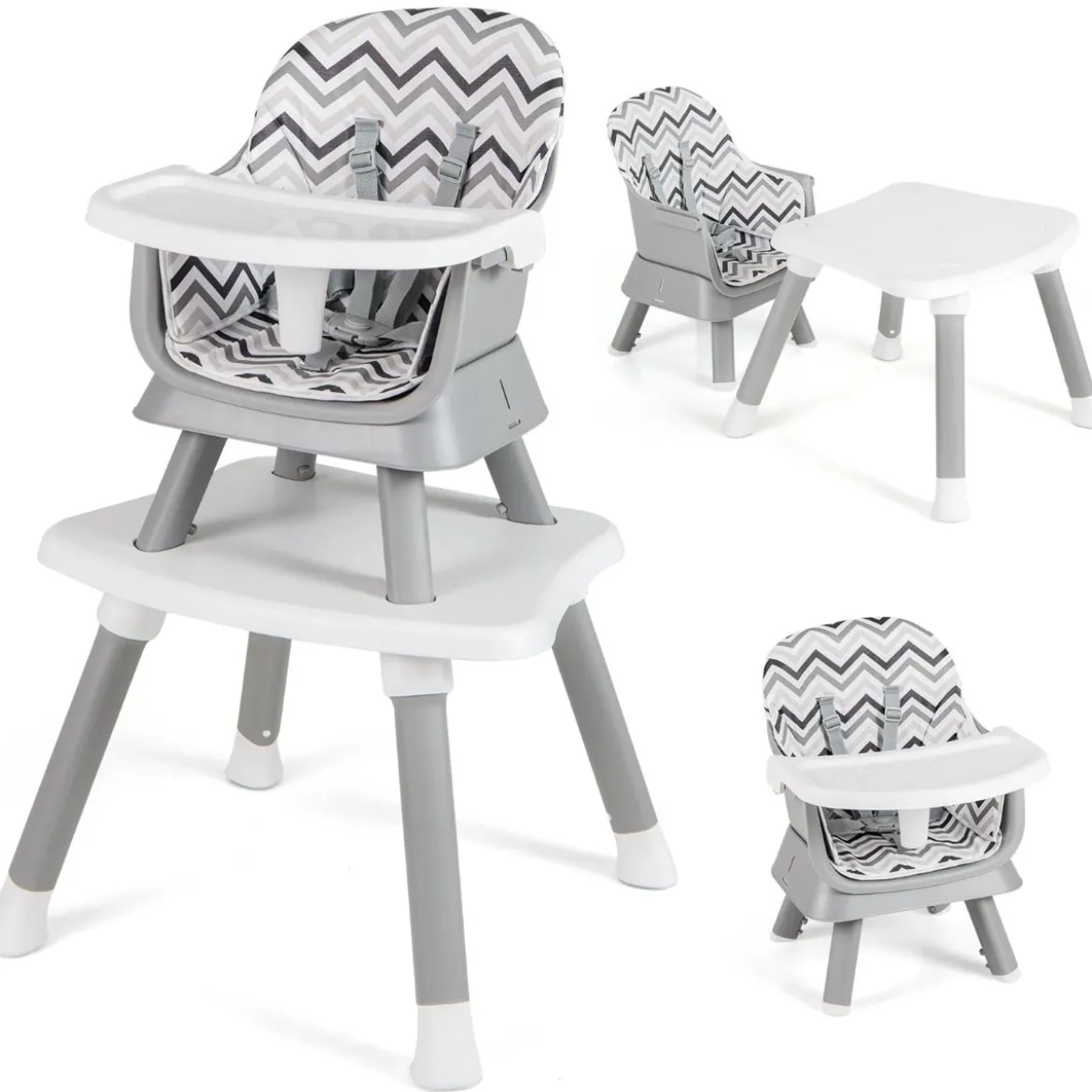 6-in-1 Babyhochstuhl Hochstuhl & Essstuhl & Lerntisch Babystuhl Kombihochstuhl