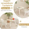 6 in 1 Babyhochstuhl mit Sicherheitsgurt & Abnehmbares Tablett Kindersitzgruppe Beige