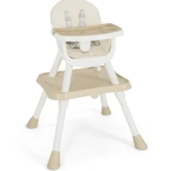 6 in 1 Babyhochstuhl mit Sicherheitsgurt & Abnehmbares Tablett Kindersitzgruppe Beige
