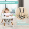 4-in-1 Babyhochstuhl mit Sicherheitsgurt & Abnehmbares Tablett Kindersitzgruppe Khaki