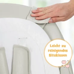 3 in 1 Babyschaukel Klappbarer Hochstuhl mit 8 Höhenstufen Grau