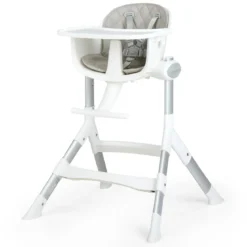 4 in 1 Babystuhl Babyhochstuhl Umwandelbar mit 5-Fach Verstellbarer Höhe Grau
