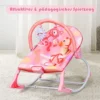3 in 1 Babywippe & Babyschaukel & Babyliegestuhl Baby Schaukelwippe mit Vibrationsmodi Rosa
