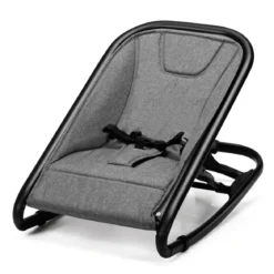 2 in 1 Babywippe und Babyschaukel klappbar Babyliegestuhl mit 2 verstellbaren Liegepositionen bis 15 kg Grau