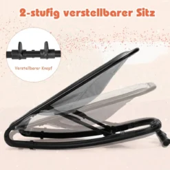 2 in 1 Babywippe und Babyschaukel klappbar Babyliegestuhl mit 2 verstellbaren Liegepositionen bis 15 kg Hellgrau