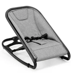 2 in 1 Babywippe und Babyschaukel klappbar Babyliegestuhl mit 2 verstellbaren Liegepositionen bis 15 kg Hellgrau