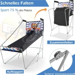 8 in 1 Basketballautomat Klappbarer Elektrischer Basketballständer Schießmaschine Weiß