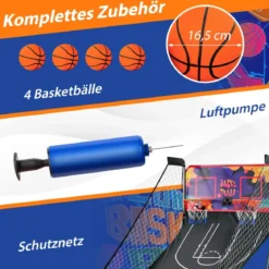 8 in 1 Basketballautomat Klappbarer Elektrischer Baskeltballständer Schießmaschine Lila