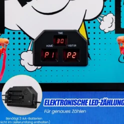 8 in 1 Basketballautomat mit 4 Bällen & Luftpumpe & 8 Spielmodi Arcade Basketballspiele Grün
