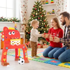 4 in 1 Basketballkorb mit Musik & Licht für Kinder ab 12 Monaten 62 - 70 cm Höhenverstellbar Rot
